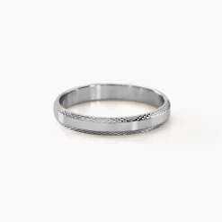 Alliance Beritan Demi Jonc Classique Argent Blanc