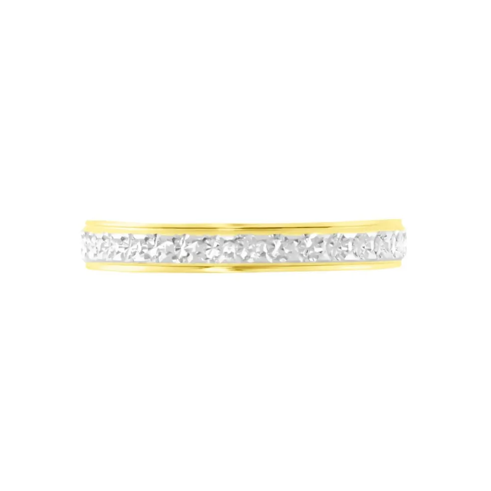 Alliance Grain De Folie Diamantee Ruban Plat Or Bicolore