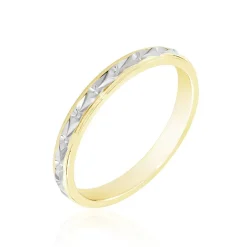 Alliance Mano Ruban Plat Or Bicolore