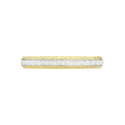 Alliance Multi Facettes Diamantee Demi Jonc Classique Or Bicolore