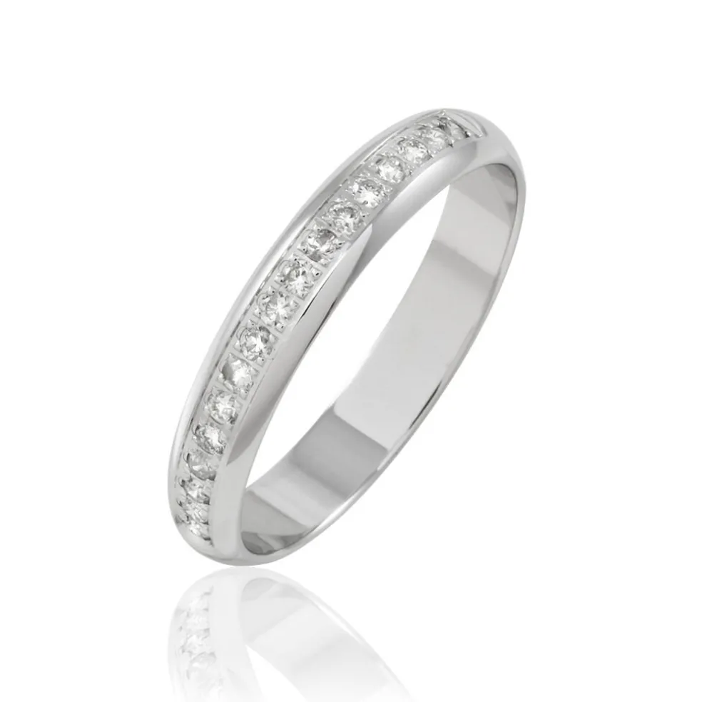 Alliance Vannie Or Blanc Diamant