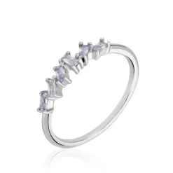 Bague Adonia Argent Blanc Oxyde De Zirconium Bleu
