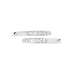 Bague Ajustable Mendel Argent Blanc Oxyde De Zirconium