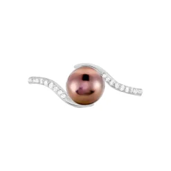 Bague Anais Or Blanc Perle De Culture Et Oxyde De Zirconium