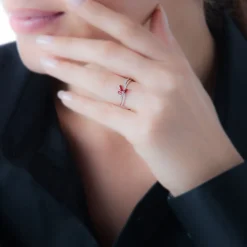 Bague Angie Or Rose Citrine Et Diamant