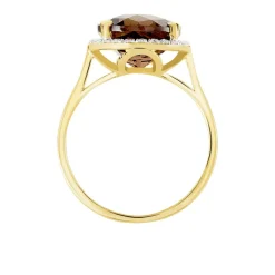 Bague Anna Or Jaune Quartz Et Oxyde De Zirconium