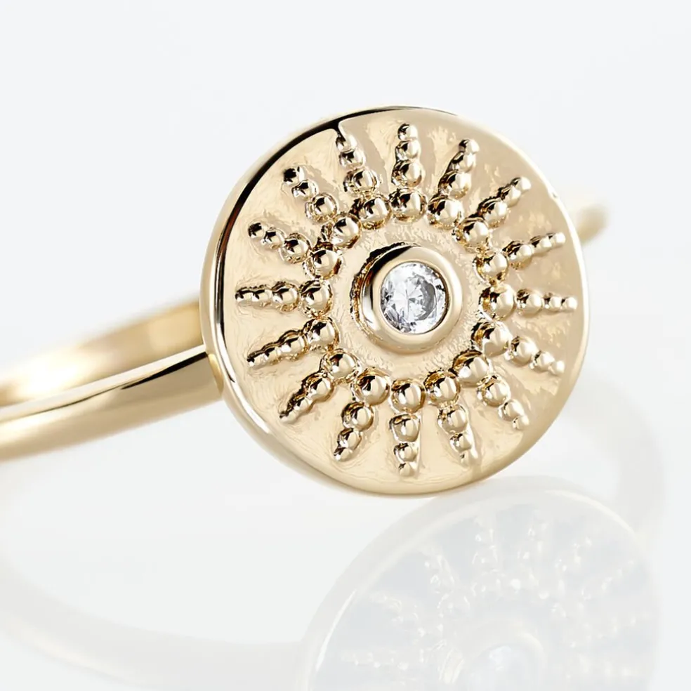 Bague Artea Plaqué Or Jaune Oxyde De Zirconium