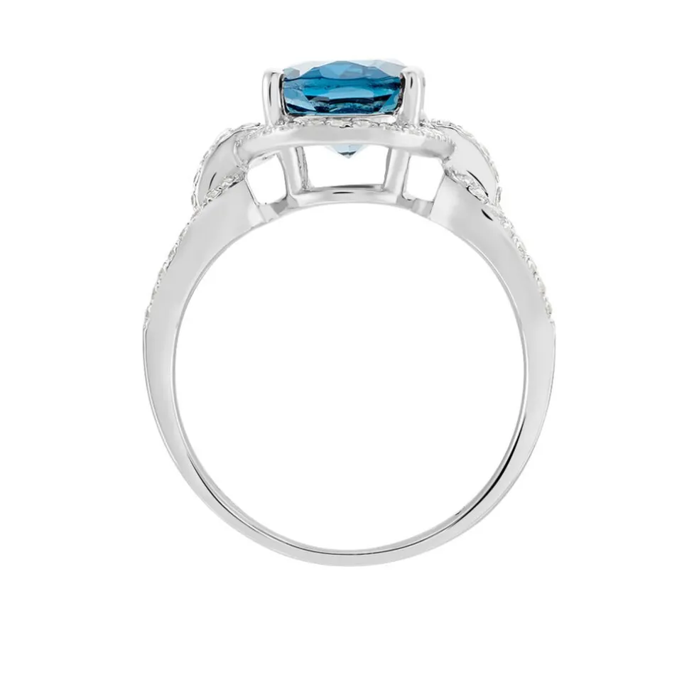 Bague Ayanna Or Blanc Topaze Et Oxyde De Zirconium