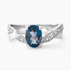 Bague Candice Or Blanc Topaze