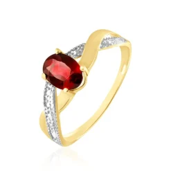 Bague Candice Or Jaune Grenat