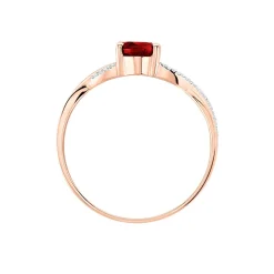 Bague Candice Or Rose Grenat