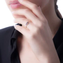 Bague Chloe Or Blanc Topaze Et Oxyde De Zirconium
