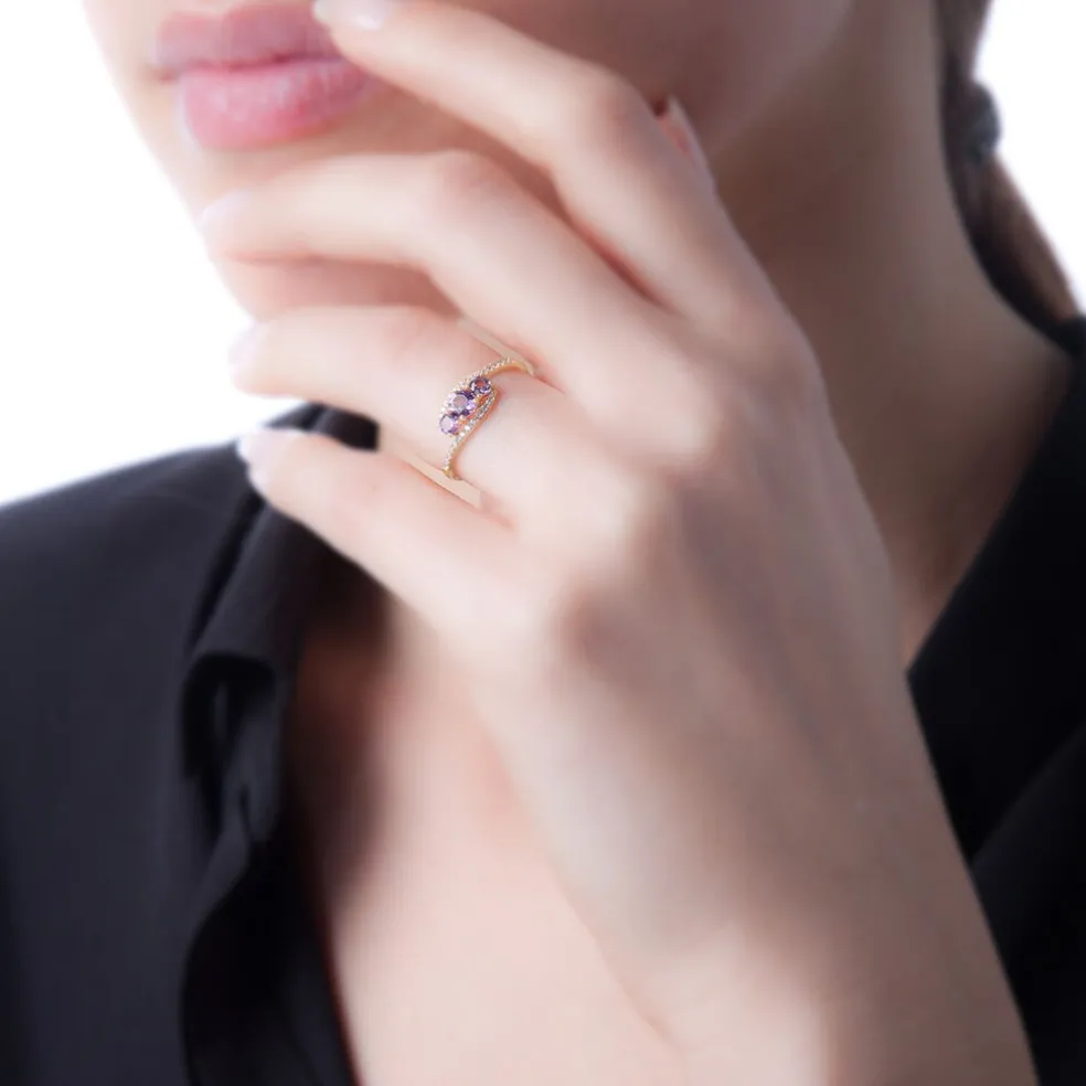 Bague Chloe Or Blanc Topaze Et Oxyde De Zirconium