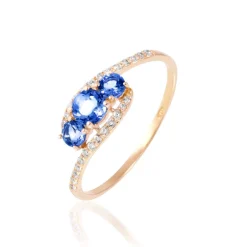 Bague Chloe Or Rose Saphir Et Diamant