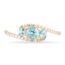 Bague Chloe Or Rose Topaze Et Oxyde De Zirconium