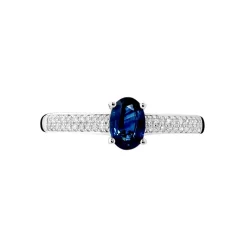 Bague Crista Or Blanc Saphir Et Diamant