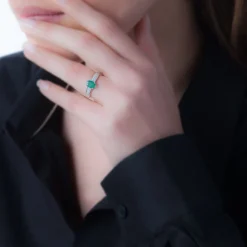 Bague Crista Or Jaune Amethyste Et Diamant