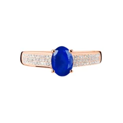 Bague Crista Or Rose Saphir Et Diamant