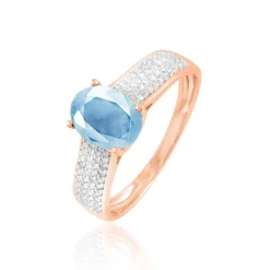 Bague Crista Or Rose Topaze Et Diamant