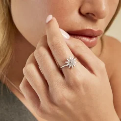 Bague Daisy Argent Blanc Oxyde De Zirconium