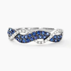 Bague Dimitria Or Blanc Saphir Et Diamant