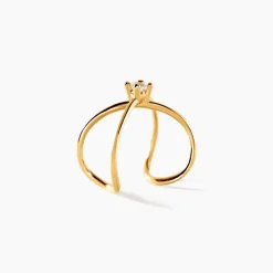 Bague D'oreille Unitaire Lenz Or Jaune Oxyde De Zirconium