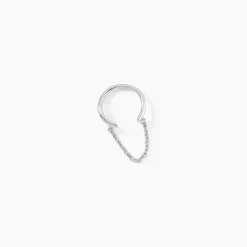 Bague D'oreille Unitaire Sara Argent Blanc