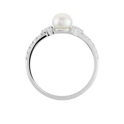 Bague Florenty Argent Blanc Perle De Culture Et Oxyde De Zirconium