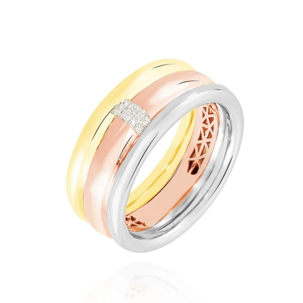 Bague Hajila Or Tricolore Diamant