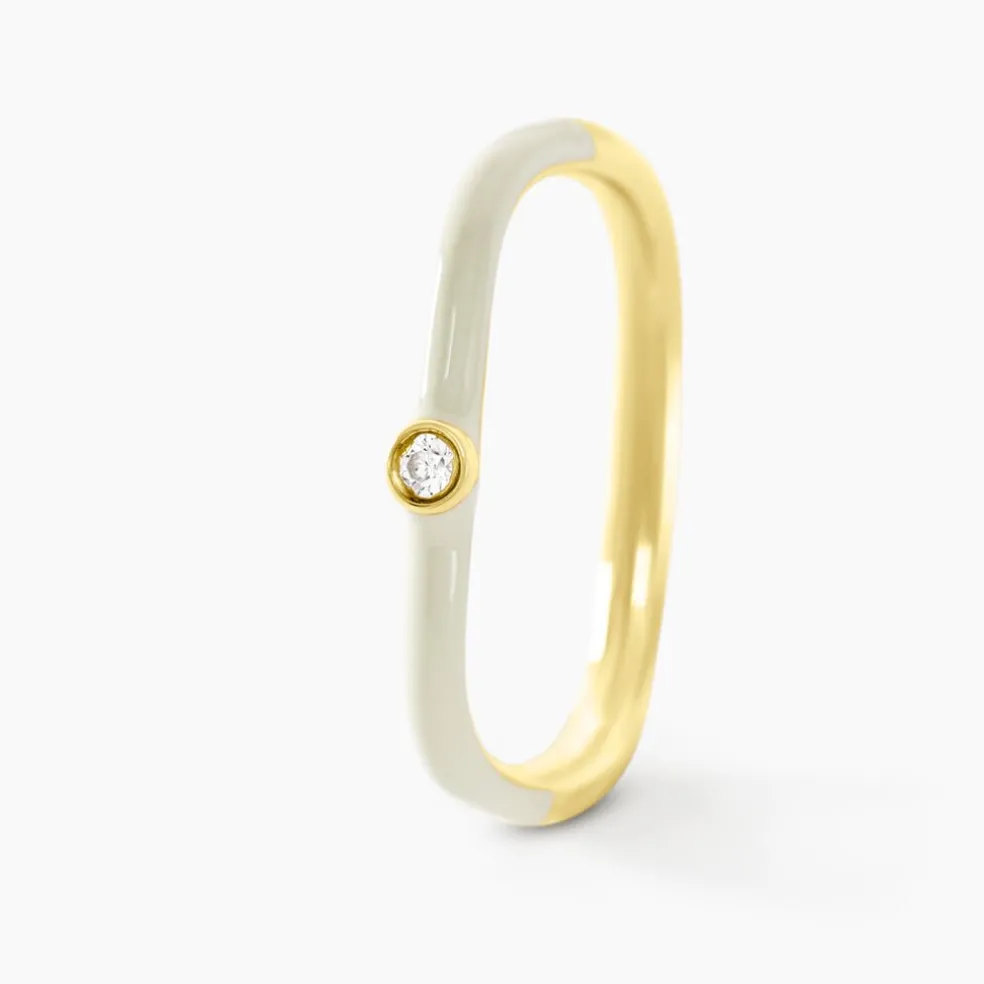 Bague Infini Pop Argent Jaune Oxyde De Zirconium
