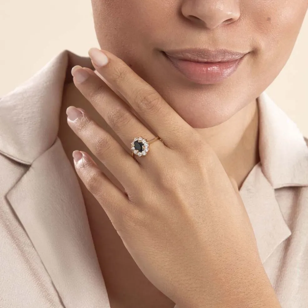 Bague Insaf Plaqué Or Jaune Oxyde De Zirconium