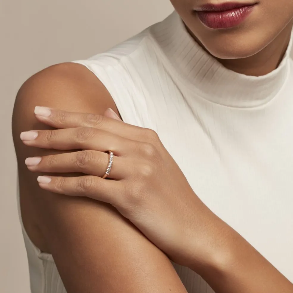 Bague Isee Plaqué Or Jaune Oxyde De Zirconium