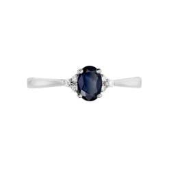 Bague Lea Or Blanc Saphir Et Diamant