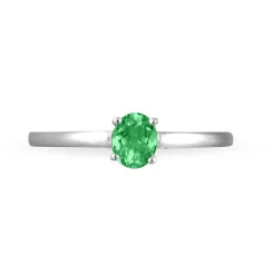 Bague Lily Or Blanc Emeraude