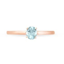 Bague Lily Or Rose Aigue Marine