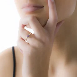 Bague Lily Or Rose Saphir