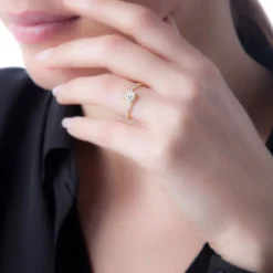 Bague Loriane Or Blanc Aigue Marine Et Diamant