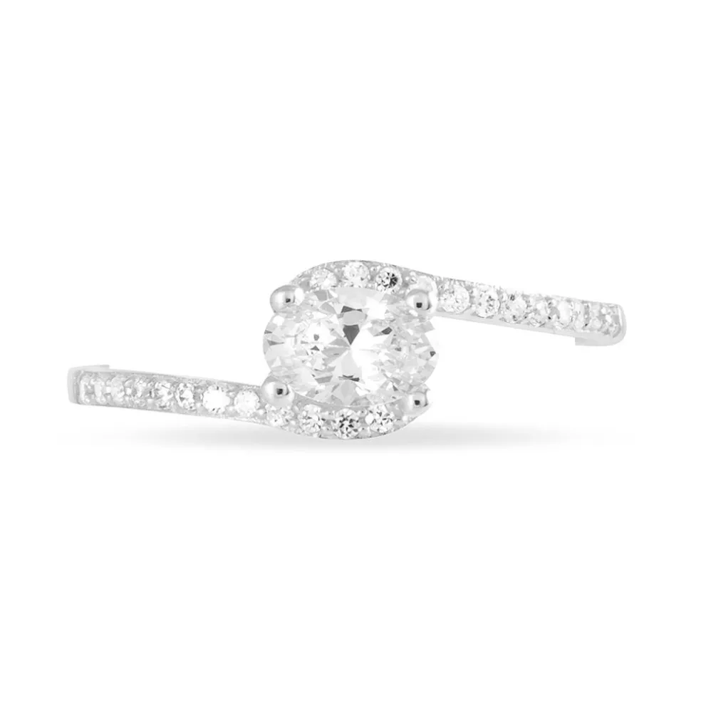 Bague Loriane Or Blanc Oxyde De Zirconium