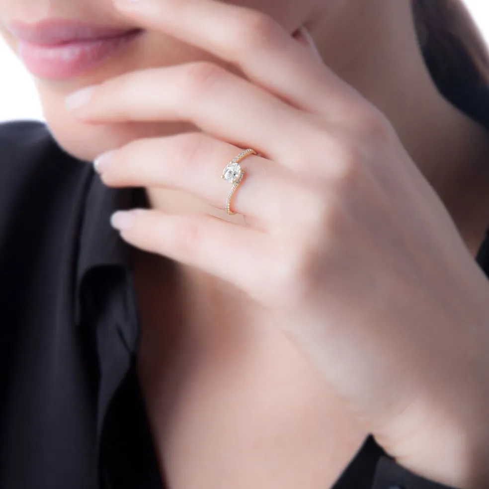 Bague Loriane Or Blanc Oxyde De Zirconium