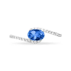 Bague Loriane Or Blanc Saphir Et Diamant