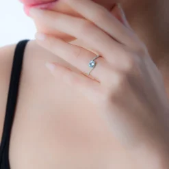 Bague Loriane Or Blanc Saphir Et Diamant