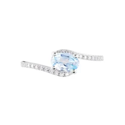 Bague Loriane Or Blanc Topaze Et Oxyde De Zirconium