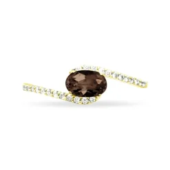 Bague Loriane Or Jaune Quartz Et Diamant