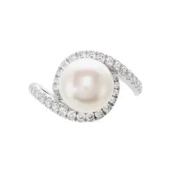 Bague Loris Argent Blanc Perle De Culture Et Oxyde De Zirconium
