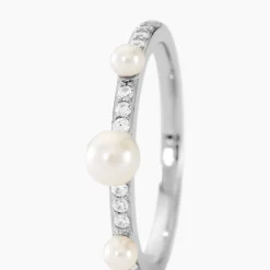 Bague Lua Argent Blanc Perle De Culture Oxyde De Zirconium