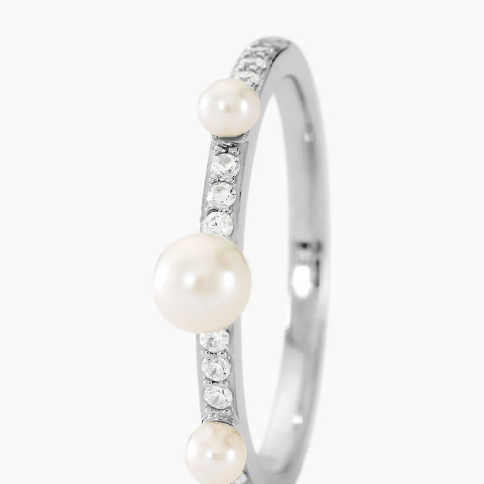 Bague Lua Argent Blanc Perle De Culture Oxyde De Zirconium