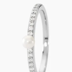 Bague Lua Argent Blanc Perle De Culture Oxyde De Zirconium