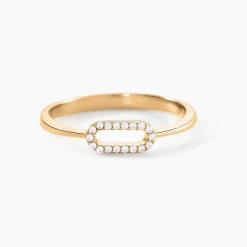 Bague Lueur Plaqué Or Jaune Oxyde De Zirconium