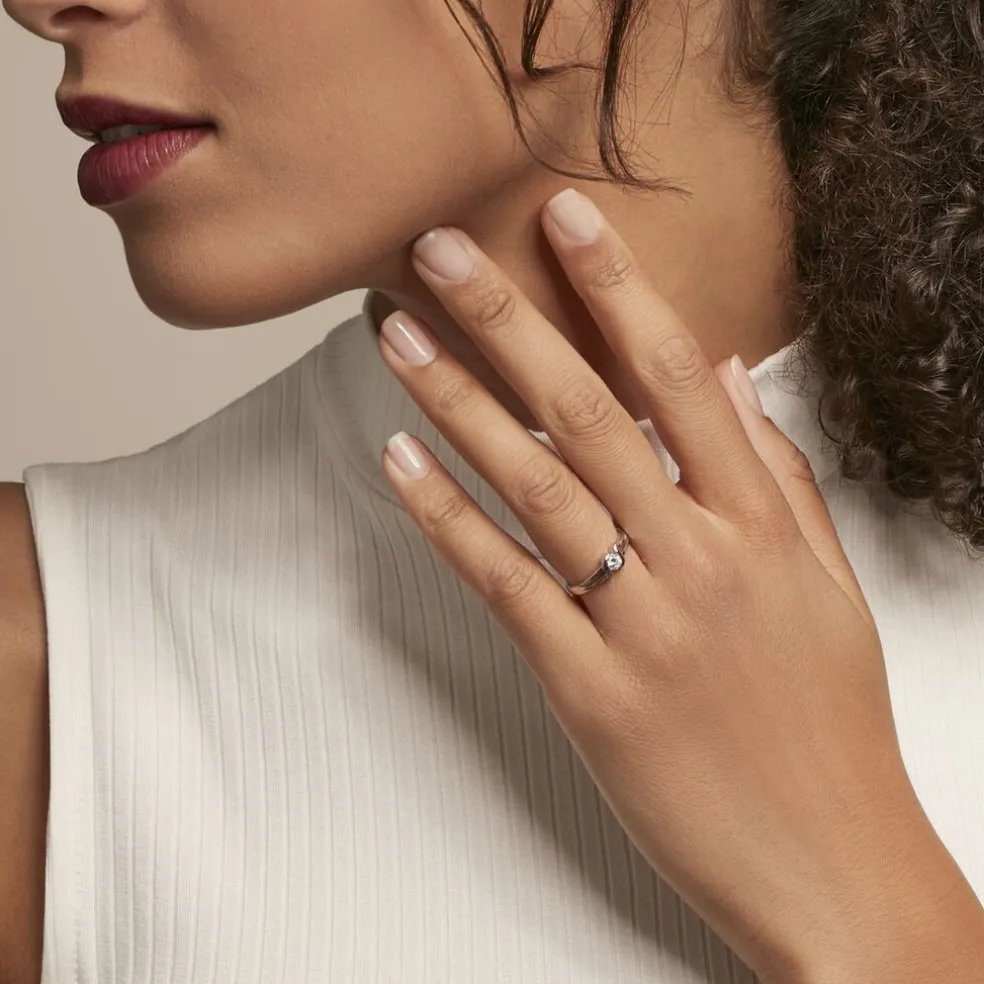 Bague Lyse Argent Blanc Oxyde De Zirconium