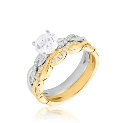 Bague Manille Argent Bicolore Oxyde De Zirconium